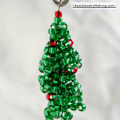 Large Jewelry Tree on Beaded Sparkling Green Christmas Tree