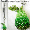 Beaded 3D Pear Charm