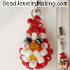 Beaded 3D Christmas Santa Claus Charm