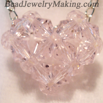 Beaded 3D Crystal Heart