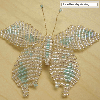 Butterfly Beaded Brooch