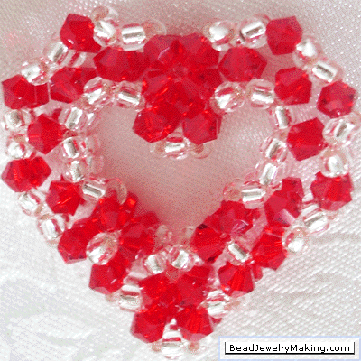 picture of valentine heart. beaded Valentine hearts