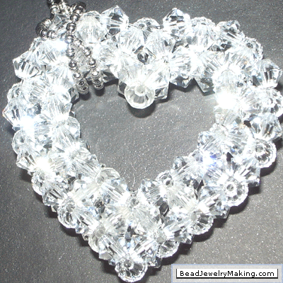Making Crystal Jewelry on Beaded Crystal Heart By Javier