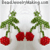 Beaded Cherry Earring