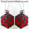 Beaded Peyote Rose Earring