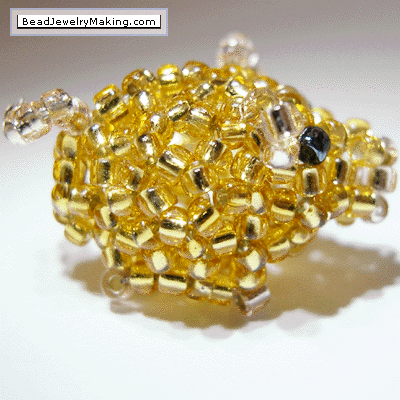Beaded Gold Pig