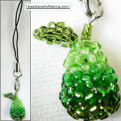 Beaded Pear Charm