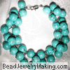 Blue Marble Beaded Bracelet