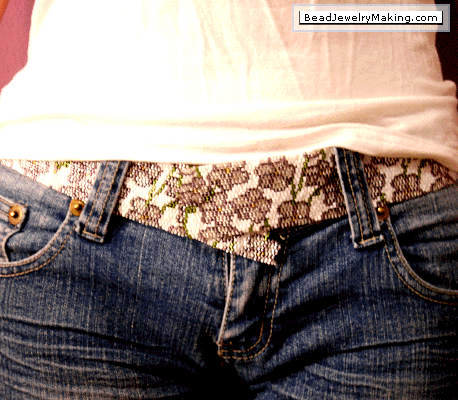 Peyote Flower Belt