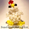 3D Beaded Chicken Charm