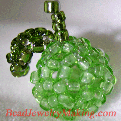 Beaded Green Apple Charm