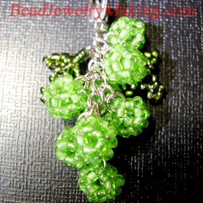 Beaded Purple Grapes Charm