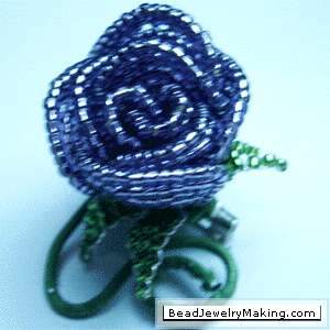 Beaded Purple Rose