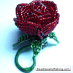 Beaded Red Rose