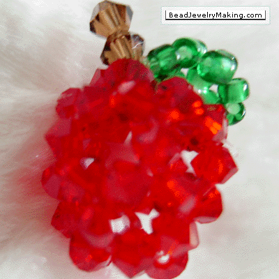 Beaded Apple Charm