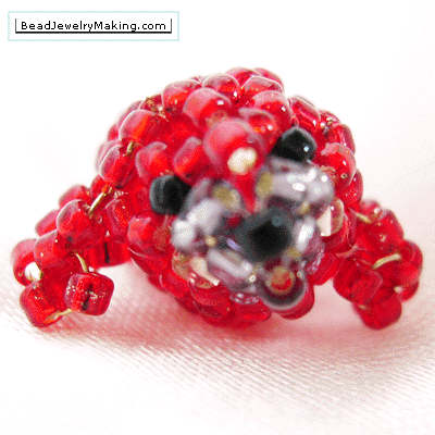 Beaded Red Seal Front View