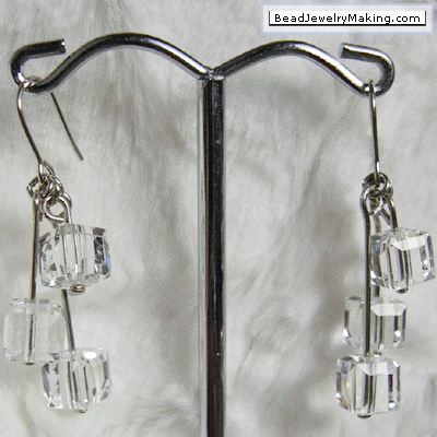 Crystal Cube Earring