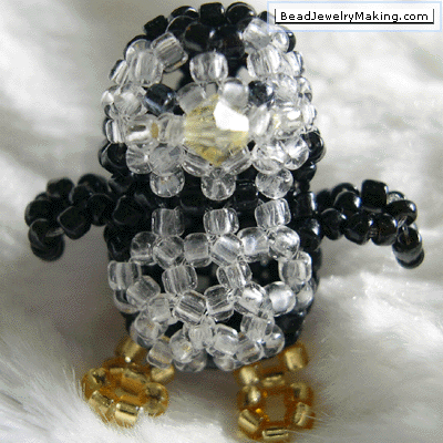 Beaded Penguin Charm