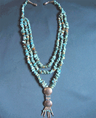 Double Concho Turquoise By Anna Daley - Bead Artist