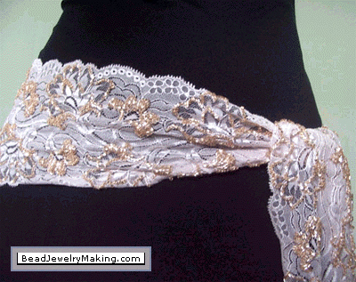 Bead Embroidery Belt worn with Dress
