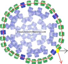 Beaded Angel Ornament Making - Step 7: Now you see which line is longer, take that line (let's say it's the red line);