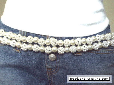 Beaded Pearl Belt