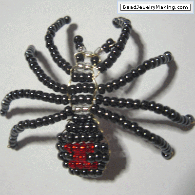 Beaded Spider Brooch