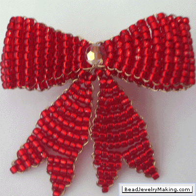 Red Ribbon Brooch